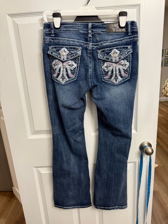 Sky Denim - SKY Premium Collection Embellished Bootcut Jeans Womens 13/14 Y2K Bling Pink bow